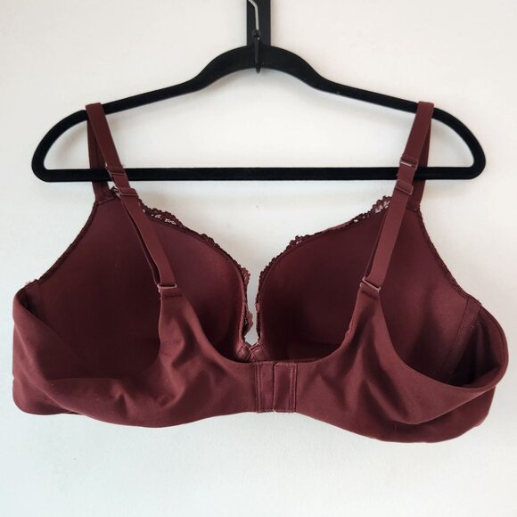 Skims Lace Padded Push-Up Bra Plum Purple Adjustable Straps Women's 42C - Picture 2 of 6